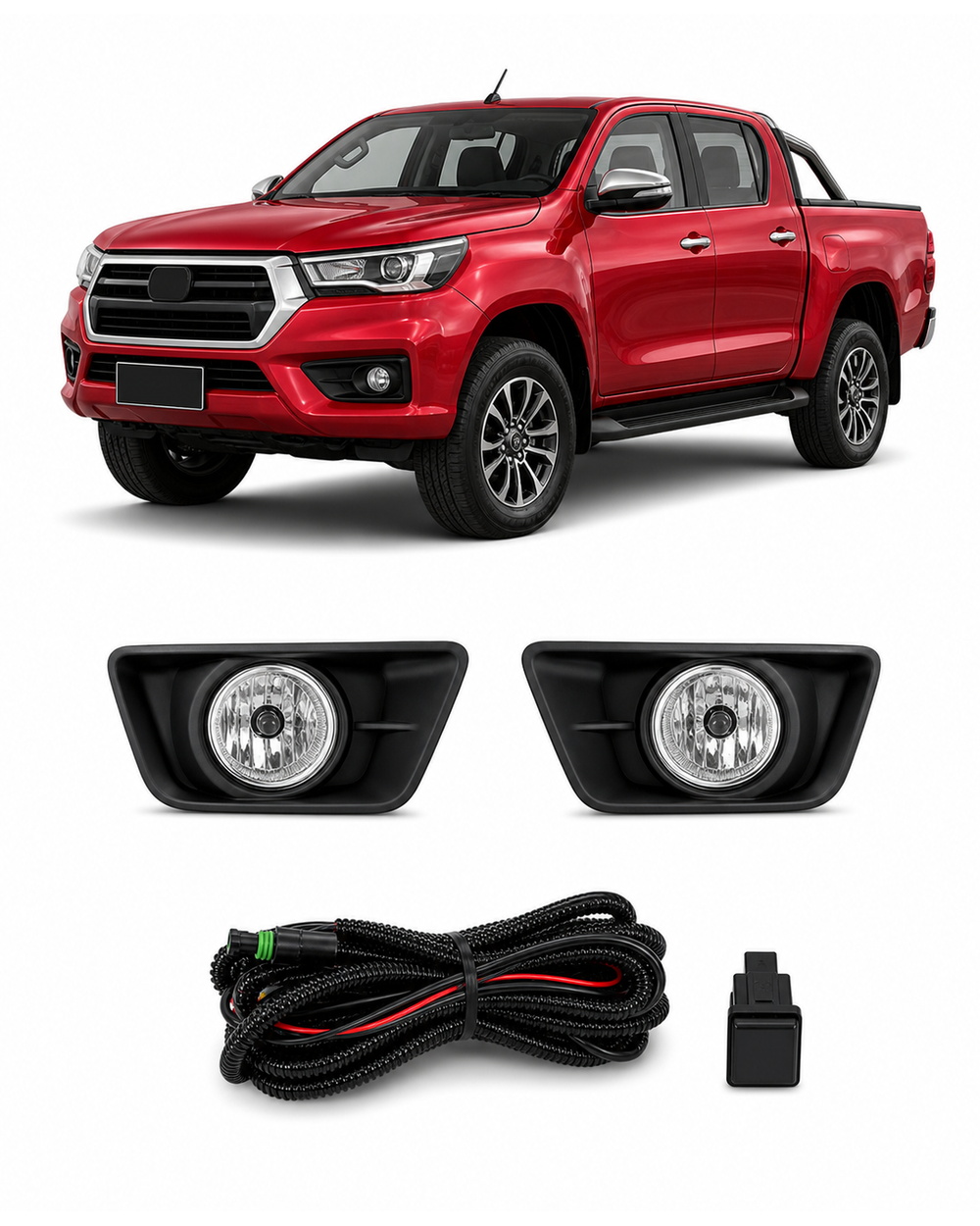 Toyota Hilux Revo (GCC / Steel Bumper Type) 2015–2019 (JSJ-TY-042) LED Fog Lamp Kit