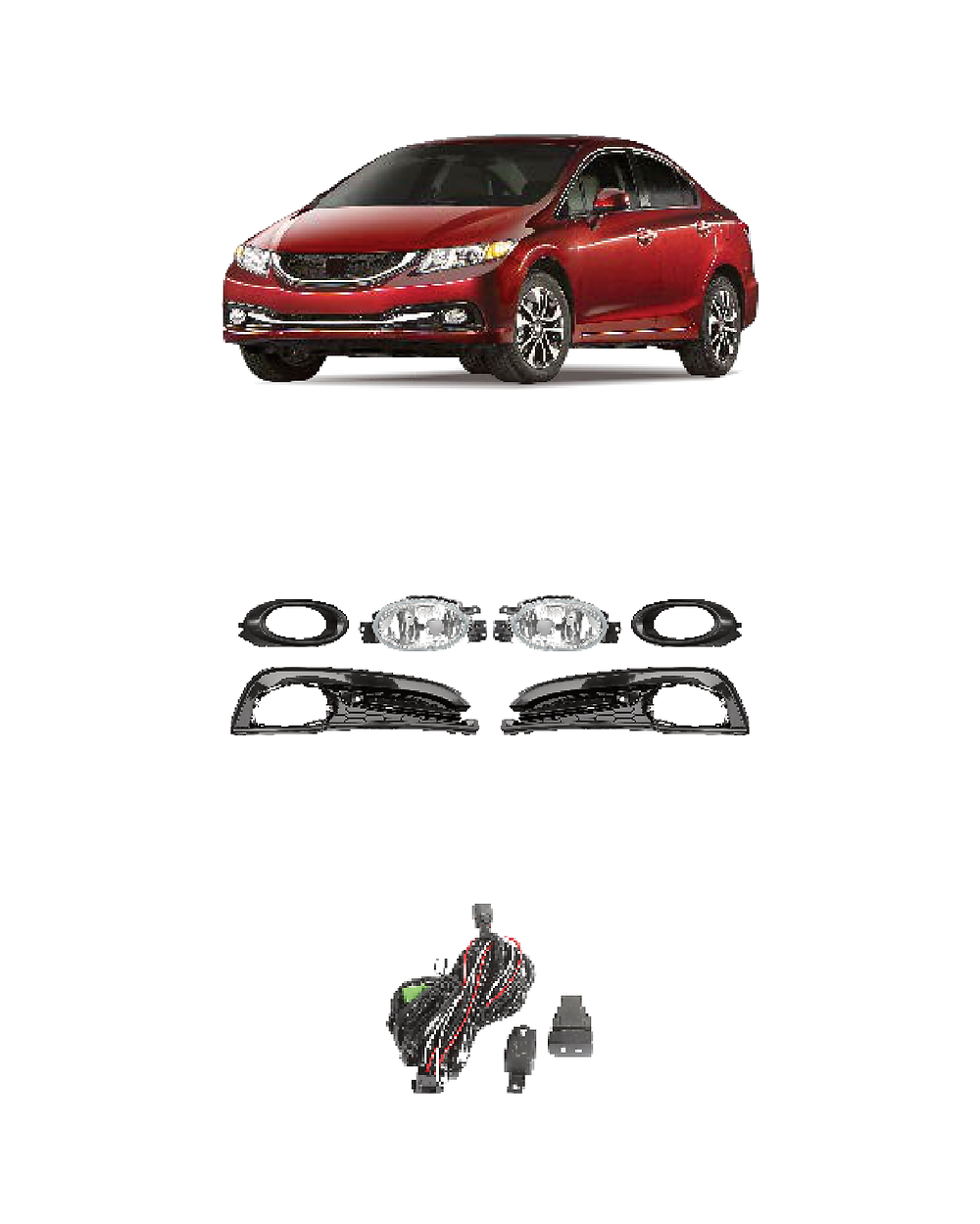 Honda Civic 2013–2015 (JSJ-HD-027) Fog Lamp Kit