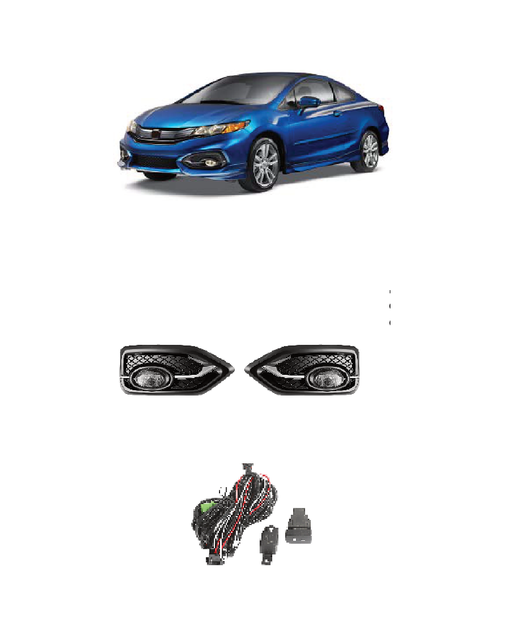 Honda Civic Coupe 2014 (JSJ-HD-028) Fog Lamp Kit
