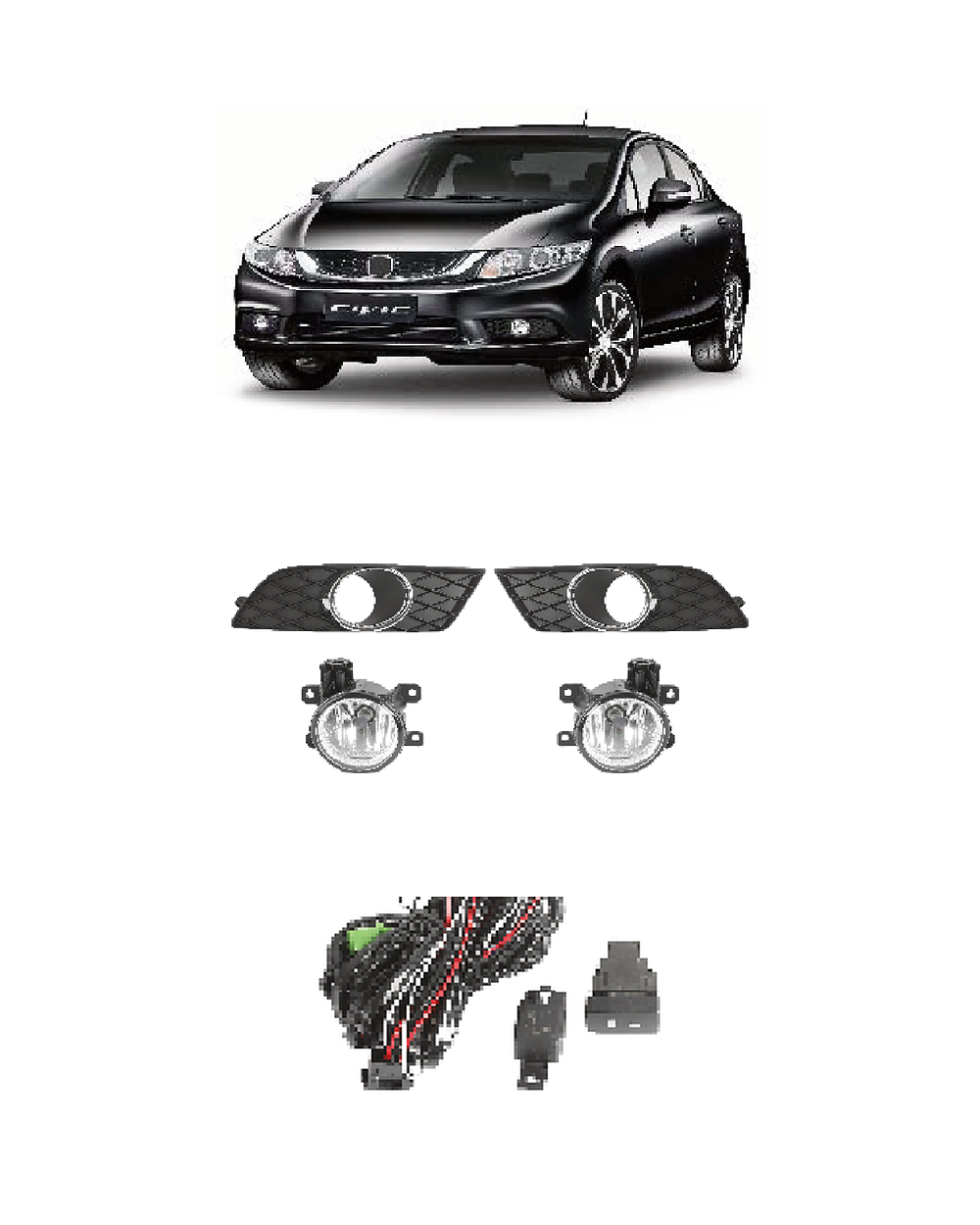 Honda Civic 2014–2018 (JSJ-HD-029) Fog Lamp Kit