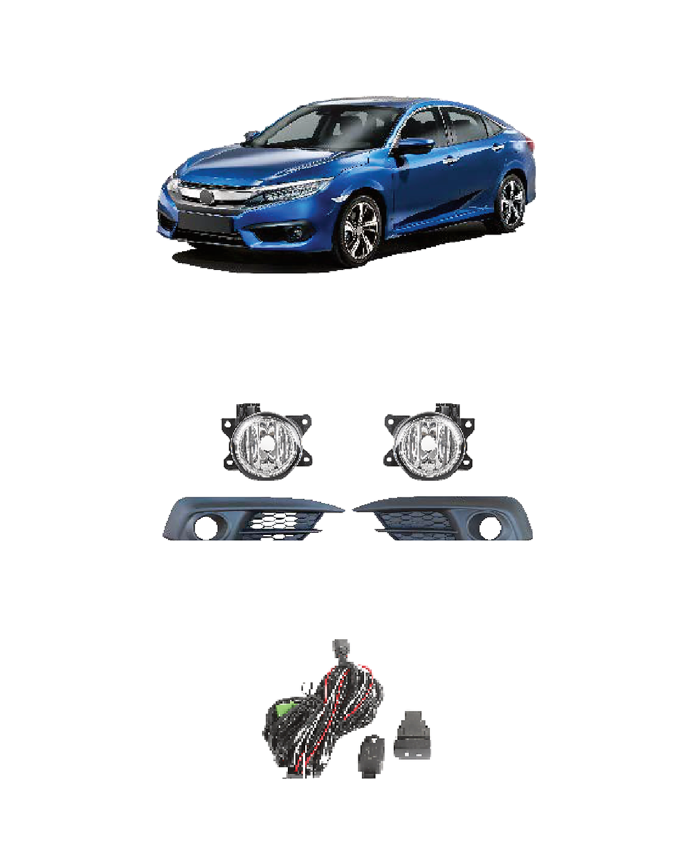 Honda Civic 2016 (JSJ-HD-030) Fog Lamp Kit