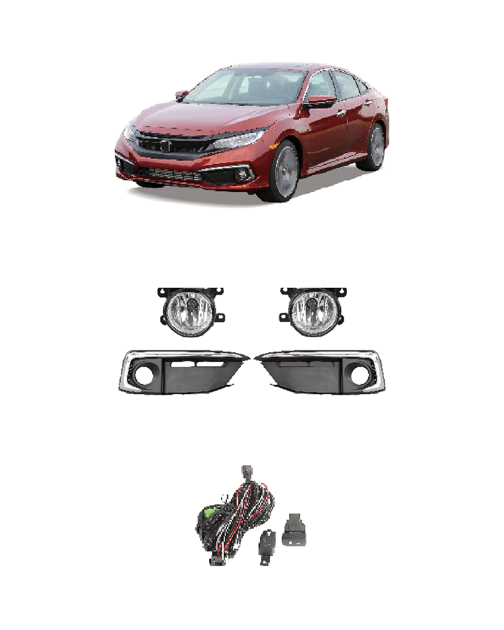 Honda Civic 2019 (JSJ-HD-032) Fog Lamp Kit