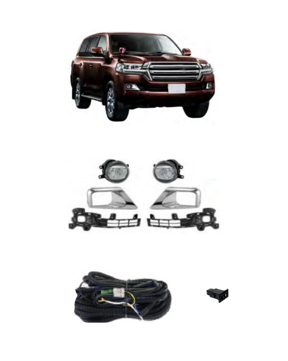 Toyota Land Cruiser LC200 2016 to 2021 fog lamp kit
