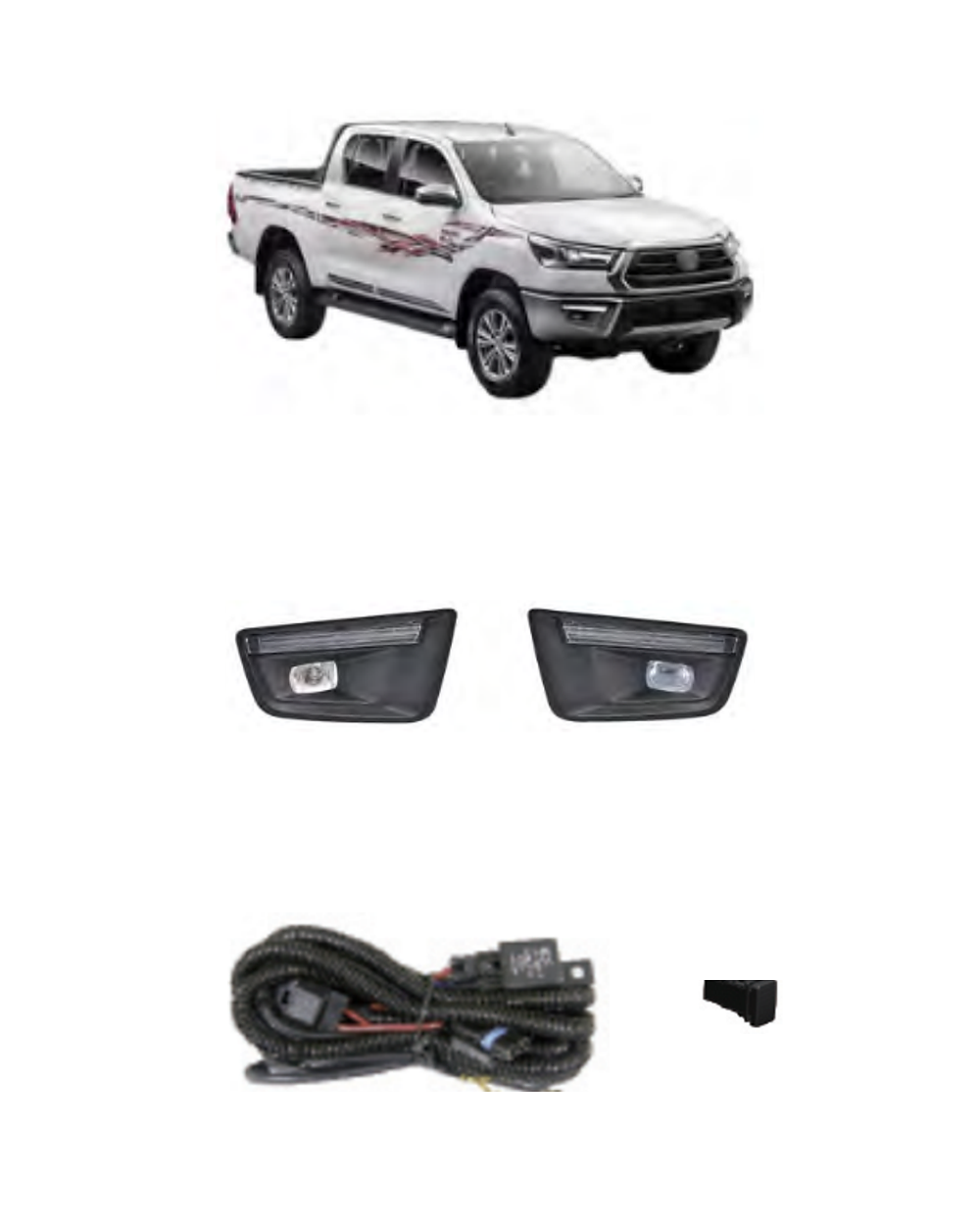 Toyota Hilux DC 2022 / Revo 2015–2019 (JSJ-TY-041) LED Fog Lamp Kit
