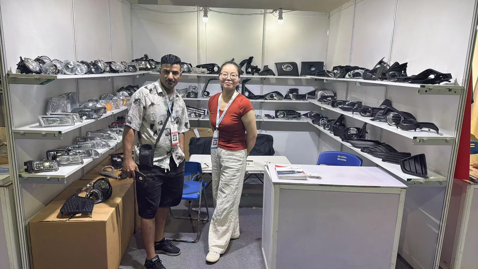 Customer visit at our auto lighting booth